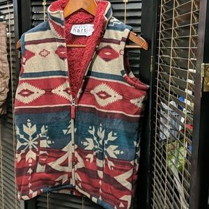 ❄️🎿Vintage Keren Hart fleece Aztec vest!